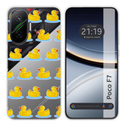 Funda Silicona Transparente para Xiaomi Poco F7 5G diseño Pato Dibujos