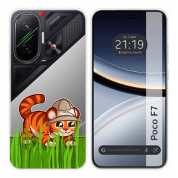 Funda Silicona Transparente para Xiaomi Poco F7 5G diseño Tigre Dibujos