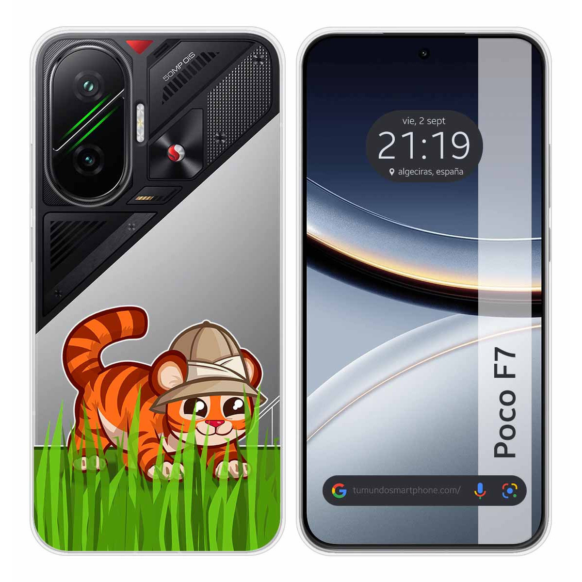 Funda Silicona Transparente para Xiaomi Poco F7 5G diseño Tigre Dibujos
