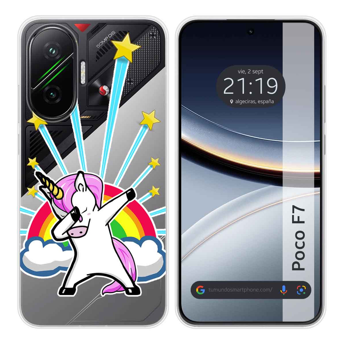 Funda Silicona Transparente para Xiaomi Poco F7 5G diseño Unicornio Dibujos