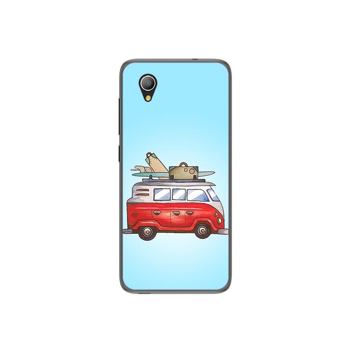 Funda Gel Tpu para Alcatel 1 / Orange Rise 54 / Vodafone Smart E9 Diseño Furgoneta Dibujos