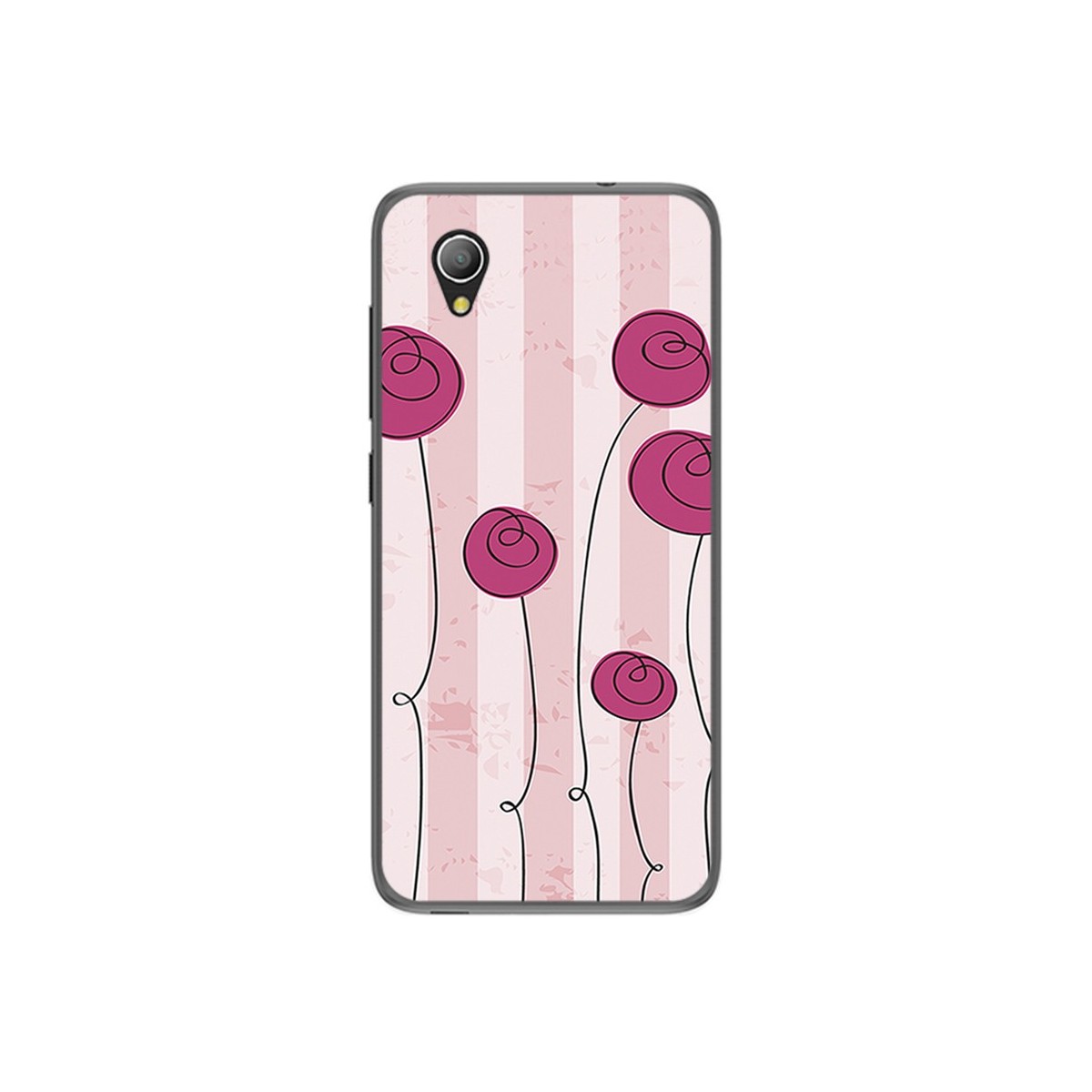Funda Gel Tpu para Alcatel 1 / Orange Rise 54 / Vodafone Smart E9 Diseño Flores Vintage Dibujos