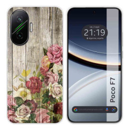 Funda Silicona para Xiaomi Poco F7 5G diseño Madera 08 Dibujos