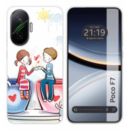 Funda Silicona para Xiaomi Poco F7 5G diseño Café Dibujos
