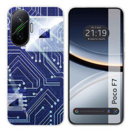 Funda Silicona para Xiaomi Poco F7 5G diseño Circuito Dibujos