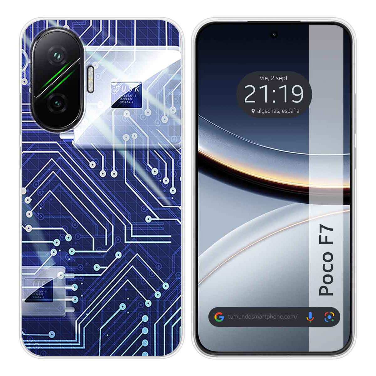 Funda Silicona para Xiaomi Poco F7 5G diseño Circuito Dibujos