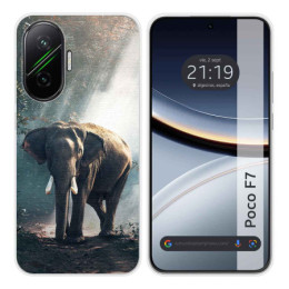 Funda Silicona para Xiaomi Poco F7 5G diseño Elefante Dibujos