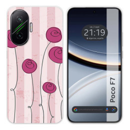 Funda Silicona para Xiaomi Poco F7 5G diseño Flores Vintage Dibujos
