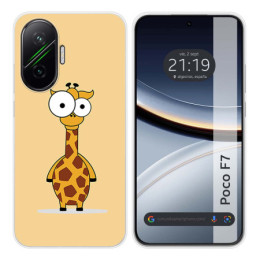 Funda Silicona para Xiaomi Poco F7 5G diseño Jirafa Dibujos