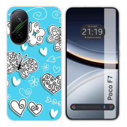 Funda Silicona para Xiaomi Poco F7 5G diseño Mariposas Dibujos
