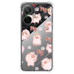Funda Silicona Antigolpes para Xiaomi Poco F7 5G diseño Cerdos Dibujos