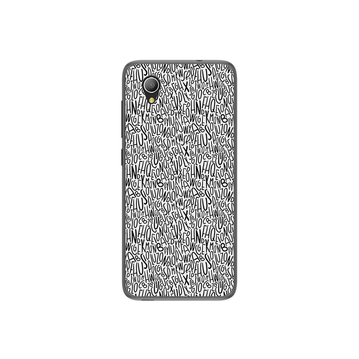 Funda Gel Tpu para Alcatel 1 / Orange Rise 54 / Vodafone Smart E9 Diseño Letras Dibujos
