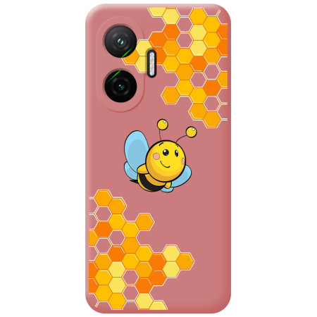 Funda Silicona Líquida Rosa para Xiaomi Poco F7 5G diseño Abeja Dibujos