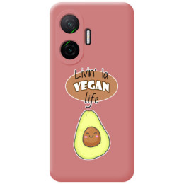 Funda Silicona Líquida Rosa para Xiaomi Poco F7 5G diseño Vegan Life Dibujos