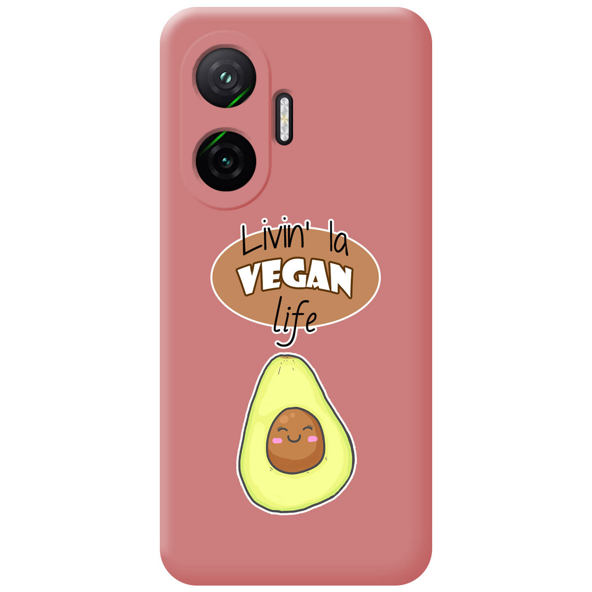 Funda Silicona Líquida Rosa para Xiaomi Poco F7 5G diseño Vegan Life Dibujos