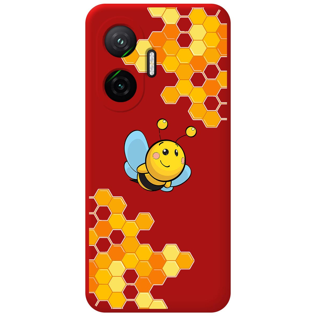Funda Silicona Líquida Roja para Xiaomi Poco F7 5G diseño Abeja Dibujos