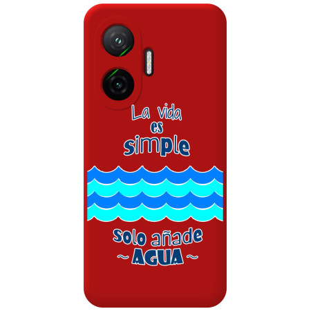 Funda Silicona Líquida Roja para Xiaomi Poco F7 5G diseño Agua Dibujos