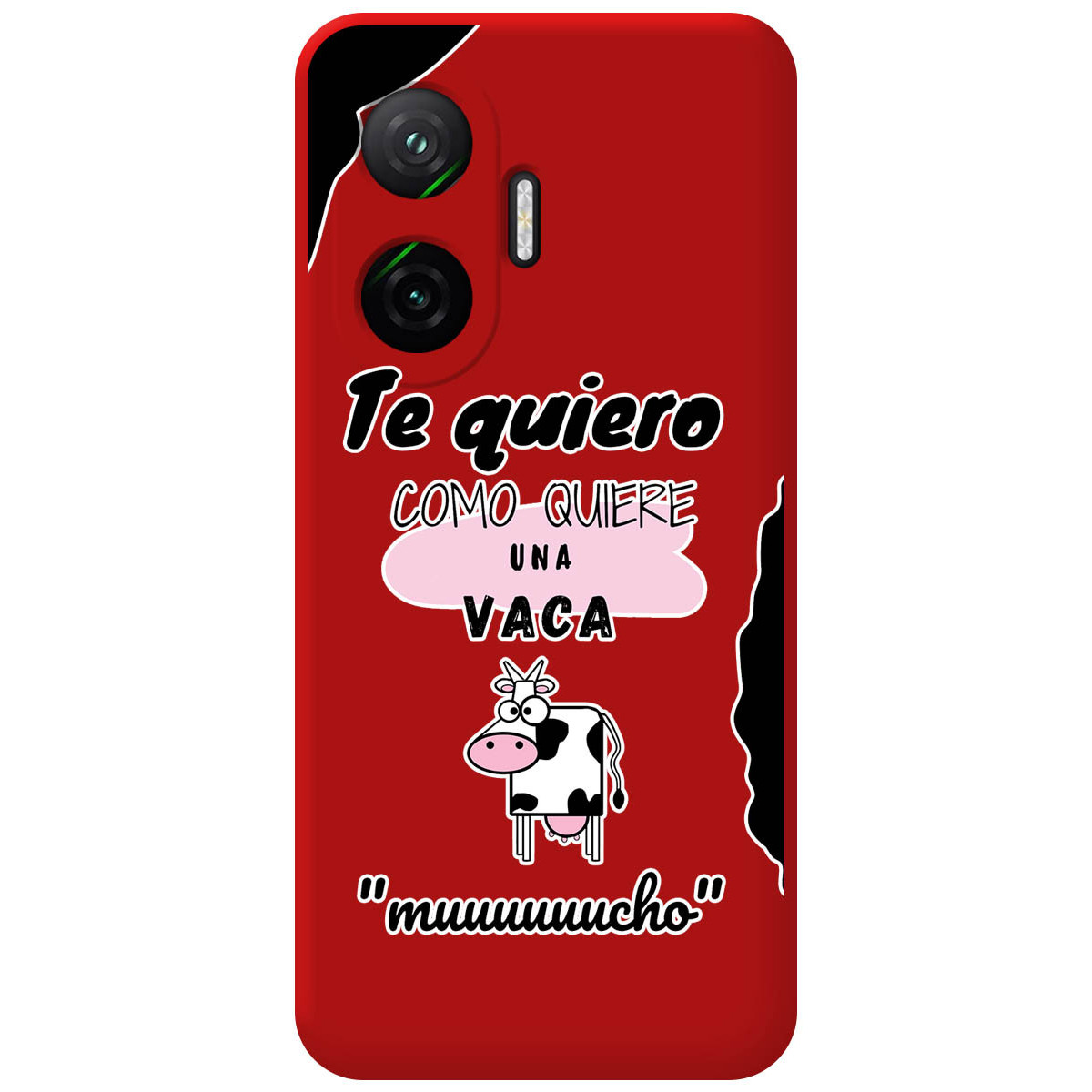 Funda Silicona Líquida Roja para Xiaomi Poco F7 5G diseño Vaca Dibujos