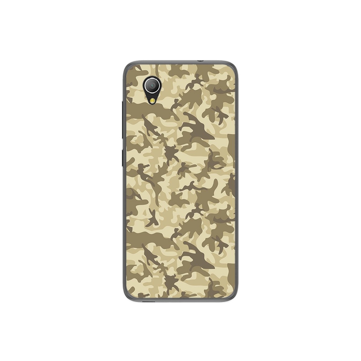 Funda Gel Tpu para Alcatel 1 / Orange Rise 54 / Vodafone Smart E9 Diseño Sand Camuflaje Dibujos