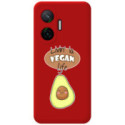 Funda Silicona Líquida Roja para Xiaomi Poco F7 5G diseño Vegan Life Dibujos