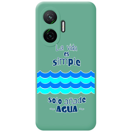 Funda Silicona Líquida Verde para Xiaomi Poco F7 5G diseño Agua Dibujos