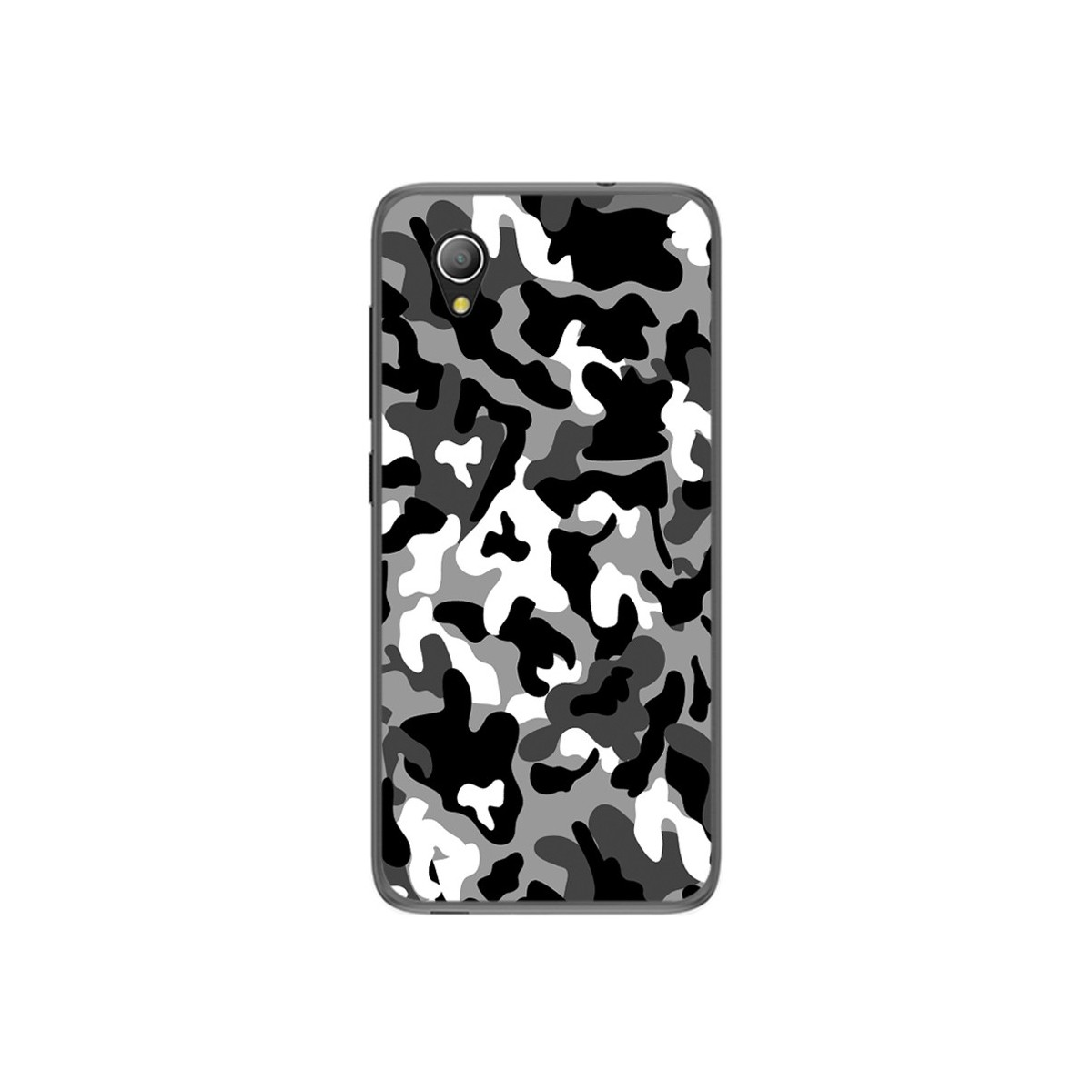 Funda Gel Tpu para Alcatel 1 / Orange Rise 54 / Vodafone Smart E9 Diseño Snow Camuflaje Dibujos