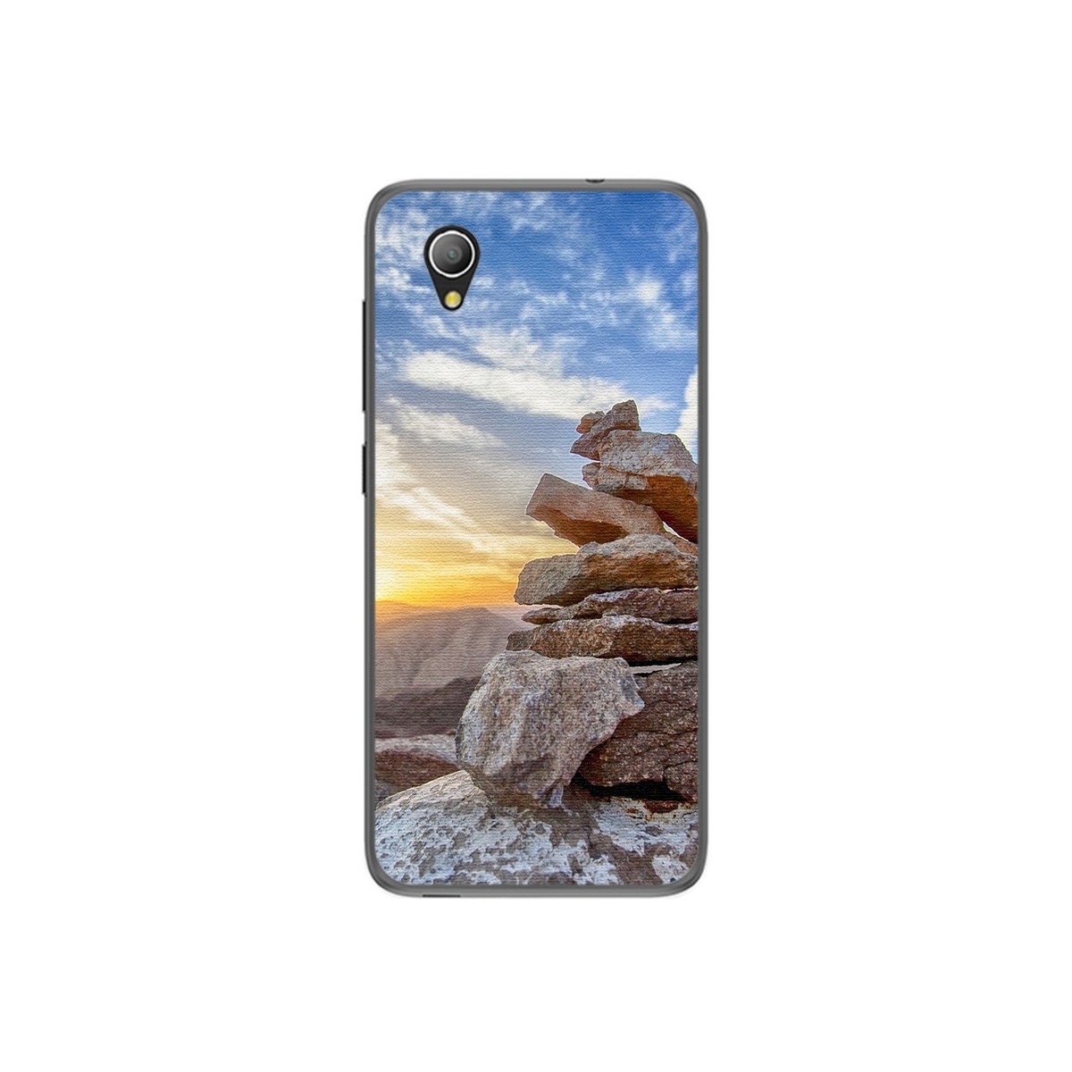 Funda Gel Tpu para Alcatel 1 / Orange Rise 54 / Vodafone Smart E9 Diseño Sunset Dibujos