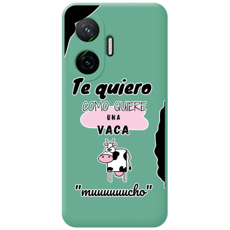 Funda Silicona Líquida Verde para Xiaomi Poco F7 5G diseño Vaca Dibujos