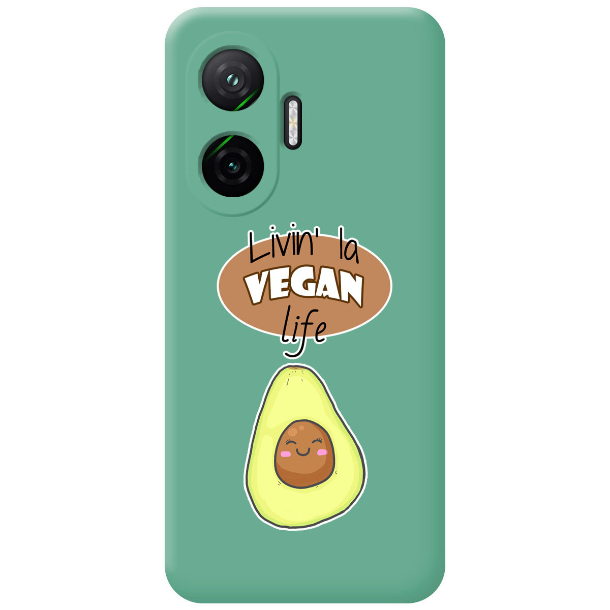 Funda Silicona Líquida Verde para Xiaomi Poco F7 5G diseño Vegan Life Dibujos