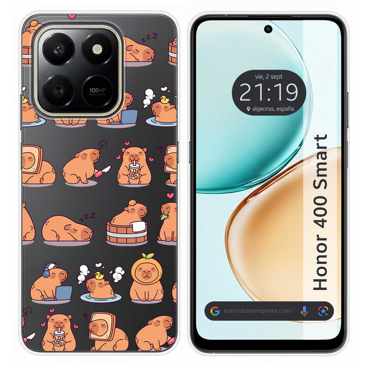 Funda Silicona Transparente para Huawei Honor 400 Smart 5G diseño Capibara 01 Dibujos