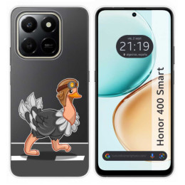Funda Silicona Transparente para Huawei Honor 400 Smart 5G diseño Avestruz Dibujos