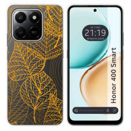 Funda Silicona Transparente para Huawei Honor 400 Smart 5G diseño Hojas Dibujos