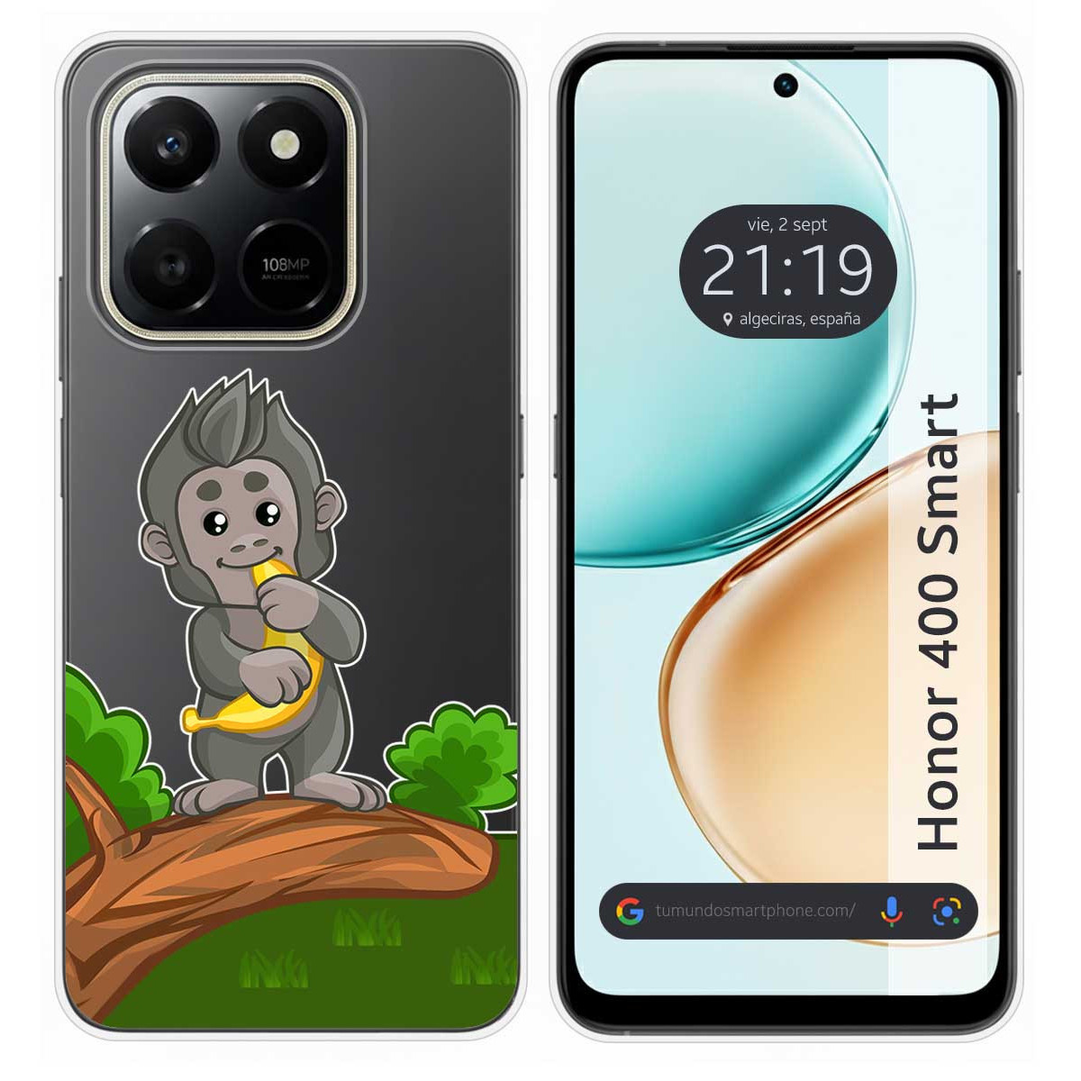 Funda Silicona Transparente para Huawei Honor 400 Smart 5G diseño Mono Dibujos