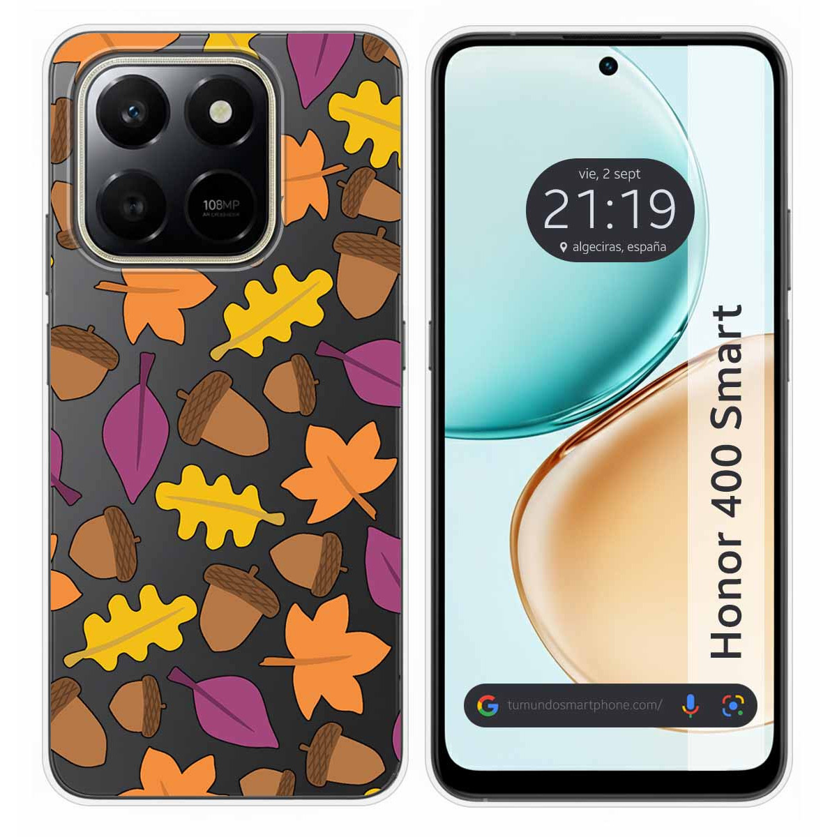 Funda Silicona Transparente para Huawei Honor 400 Smart 5G diseño Otoño Dibujos