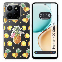 Funda Silicona Transparente para Huawei Honor 400 Smart 5G diseño Piña Dibujos