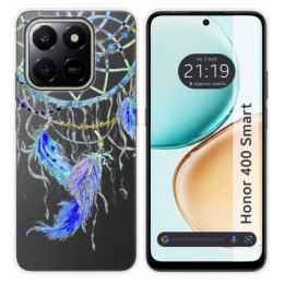 Funda Silicona Transparente para Huawei Honor 400 Smart 5G diseño Plumas Dibujos