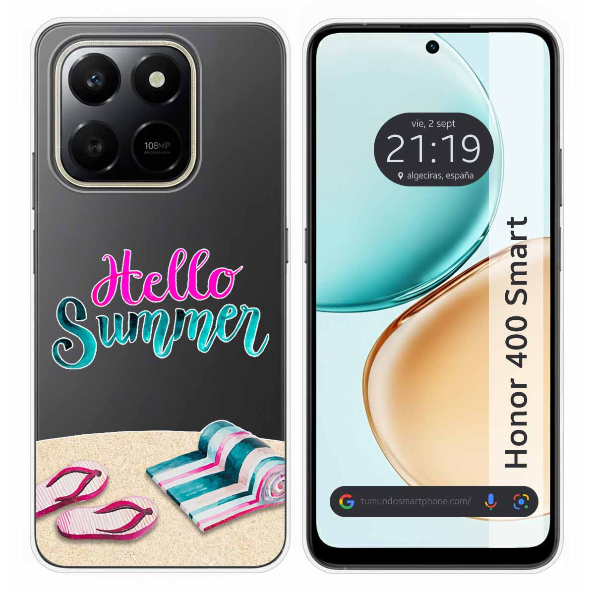 Funda Silicona Transparente para Huawei Honor 400 Smart 5G diseño Summer Dibujos