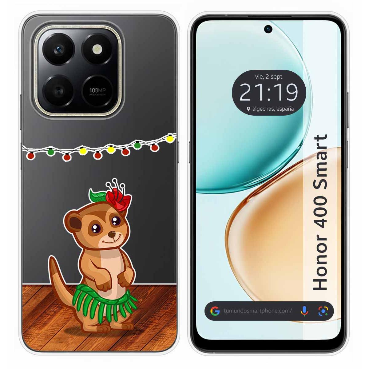 Funda Silicona Transparente para Huawei Honor 400 Smart 5G diseño Suricata Dibujos