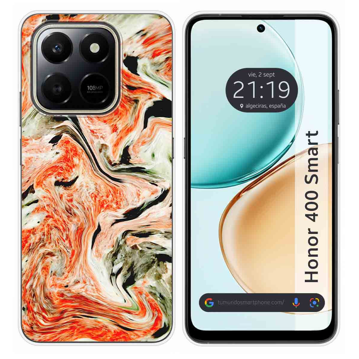 Funda Silicona para Huawei Honor 400 Smart 5G diseño Mármol 12 Dibujos