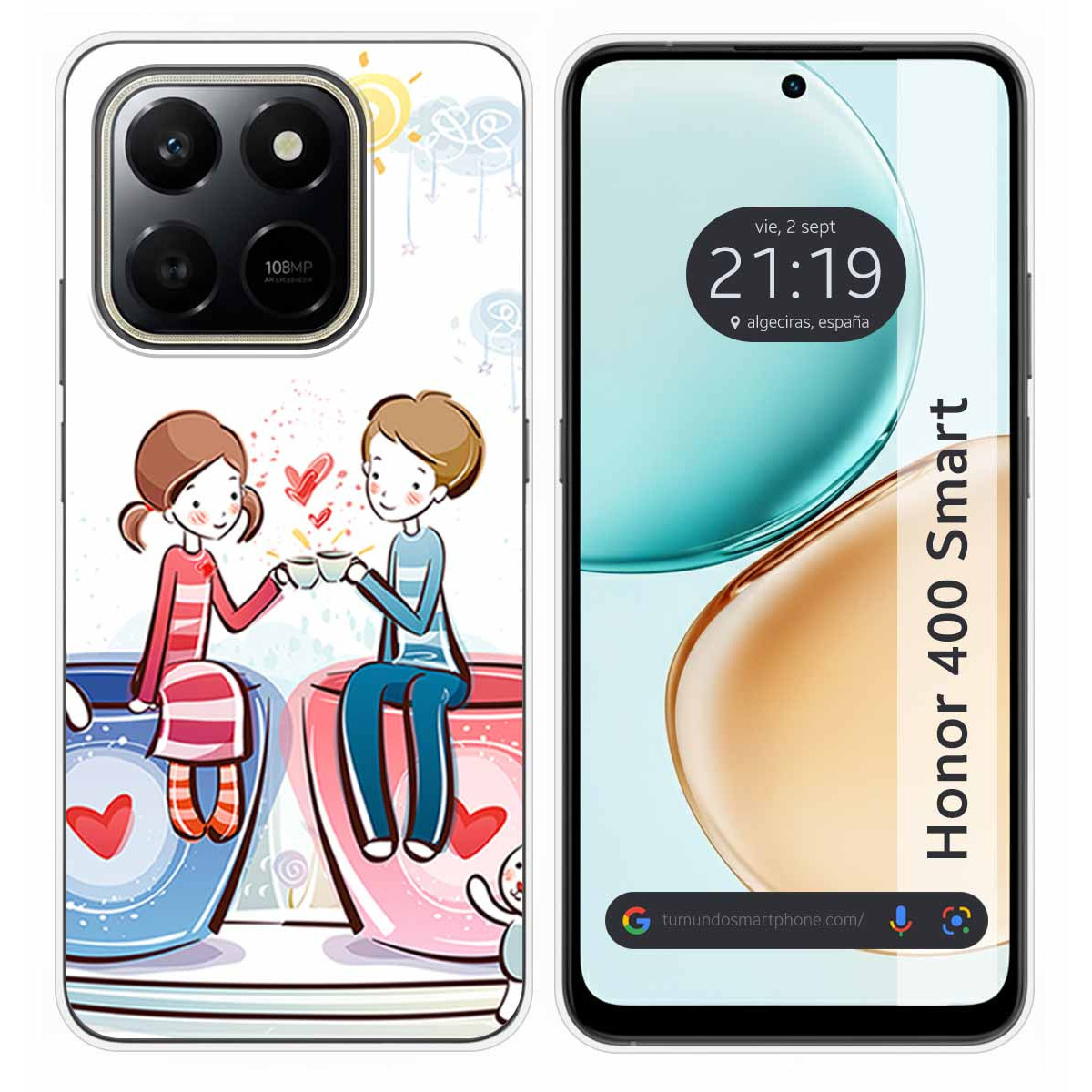 Funda Silicona para Huawei Honor 400 Smart 5G diseño Café Dibujos