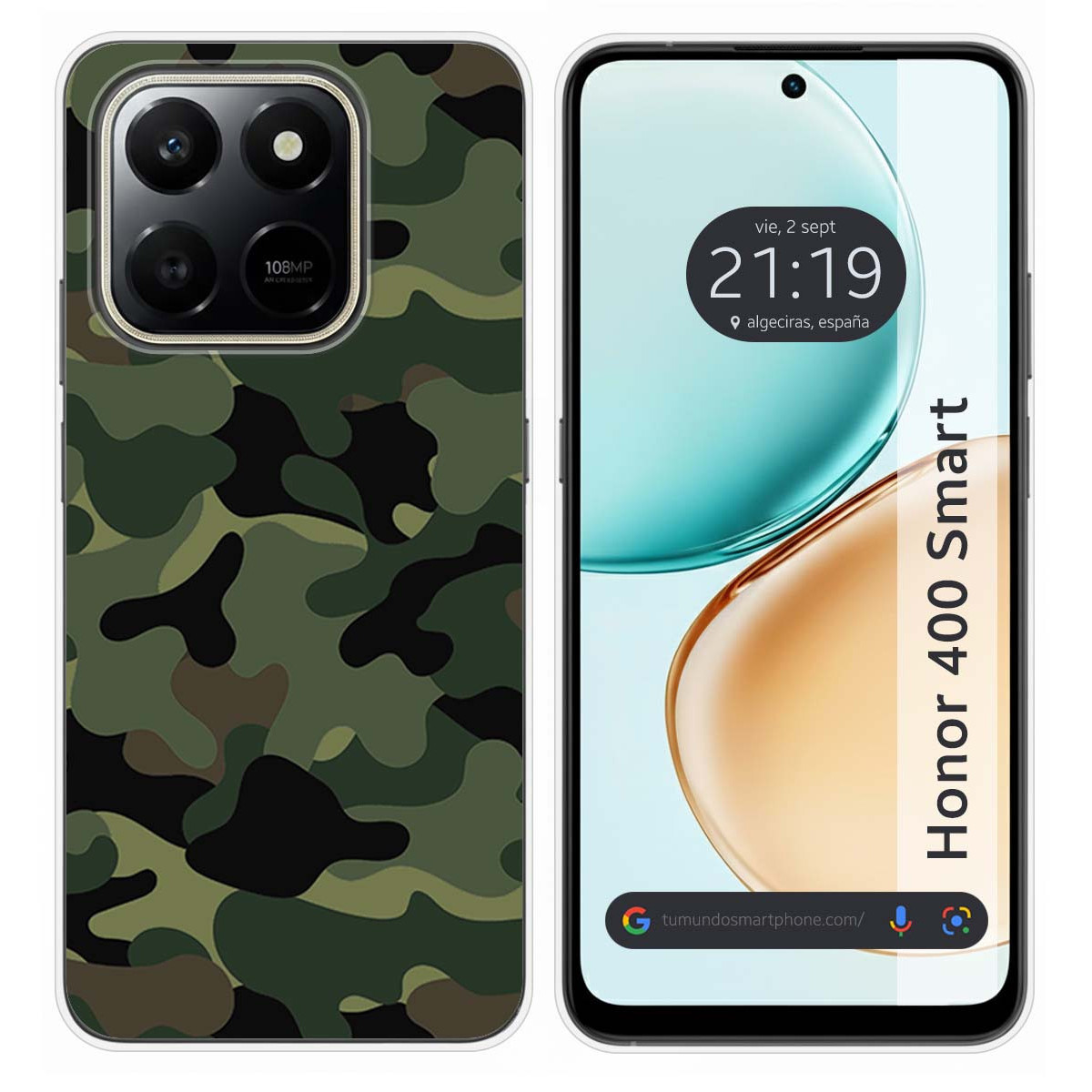 Funda Silicona para Huawei Honor 400 Smart 5G diseño Camuflaje Dibujos