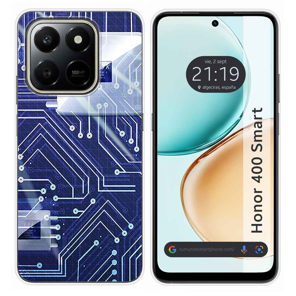 Funda Silicona para Huawei Honor 400 Smart 5G diseño Circuito Dibujos