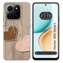 Funda Silicona para Huawei Honor 400 Smart 5G diseño Corazones Madera Dibujos