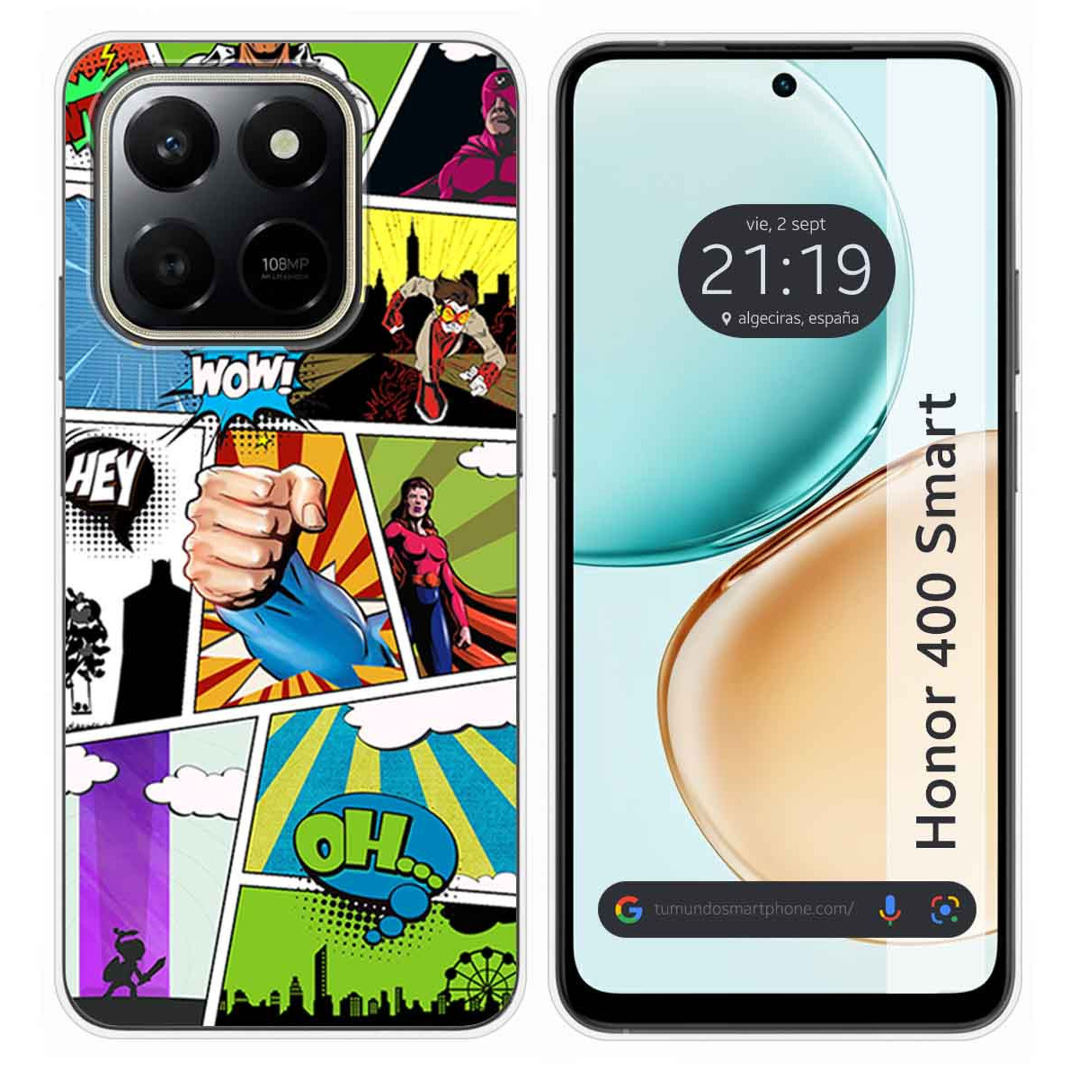 Funda Silicona para Huawei Honor 400 Smart 5G diseño Comic Dibujos