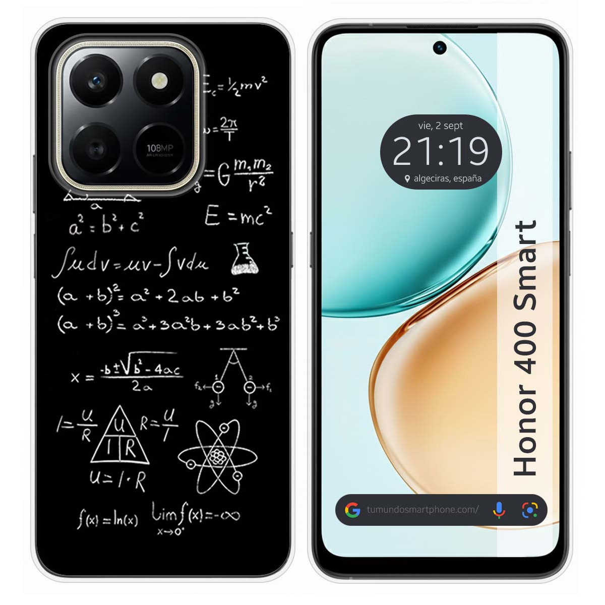 Funda Silicona para Huawei Honor 400 Smart 5G diseño Formulas Dibujos