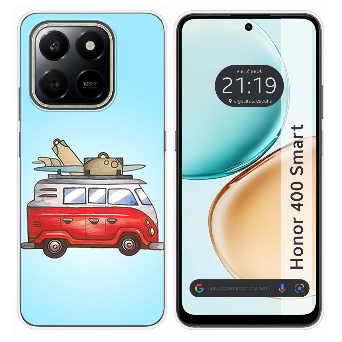 Funda Silicona para Huawei Honor 400 Smart 5G diseño Furgoneta Dibujos