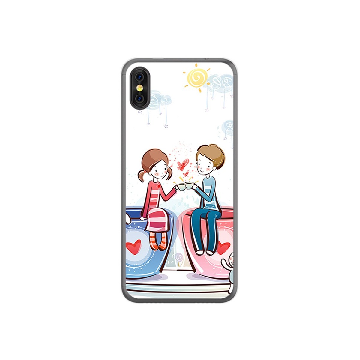 Funda Gel Tpu para Doogee X53 Diseño Cafe Dibujos