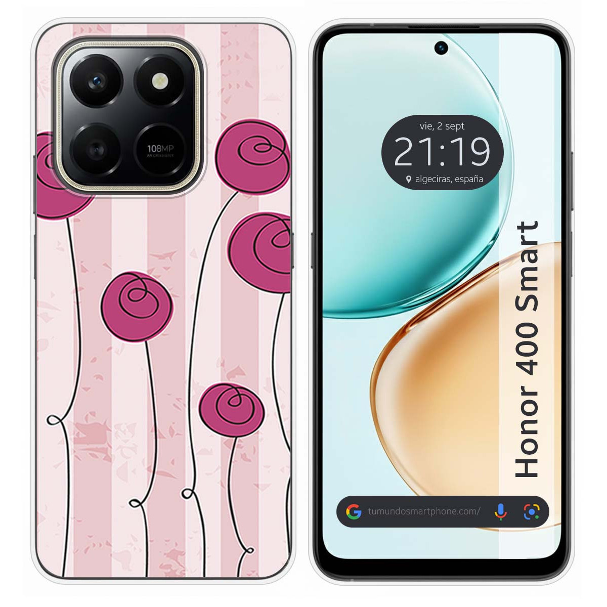 Funda Silicona para Huawei Honor 400 Smart 5G diseño Flores Vintage Dibujos