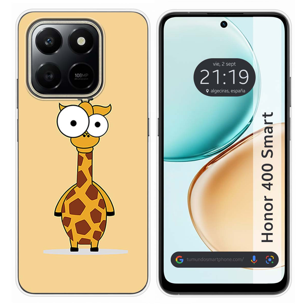 Funda Silicona para Huawei Honor 400 Smart 5G diseño Jirafa Dibujos