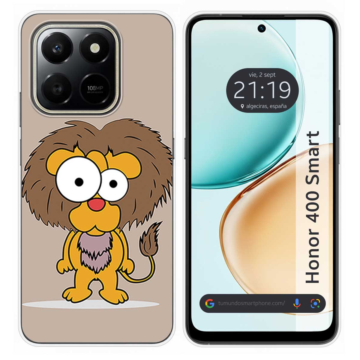 Funda Silicona para Huawei Honor 400 Smart 5G diseño Leon Dibujos